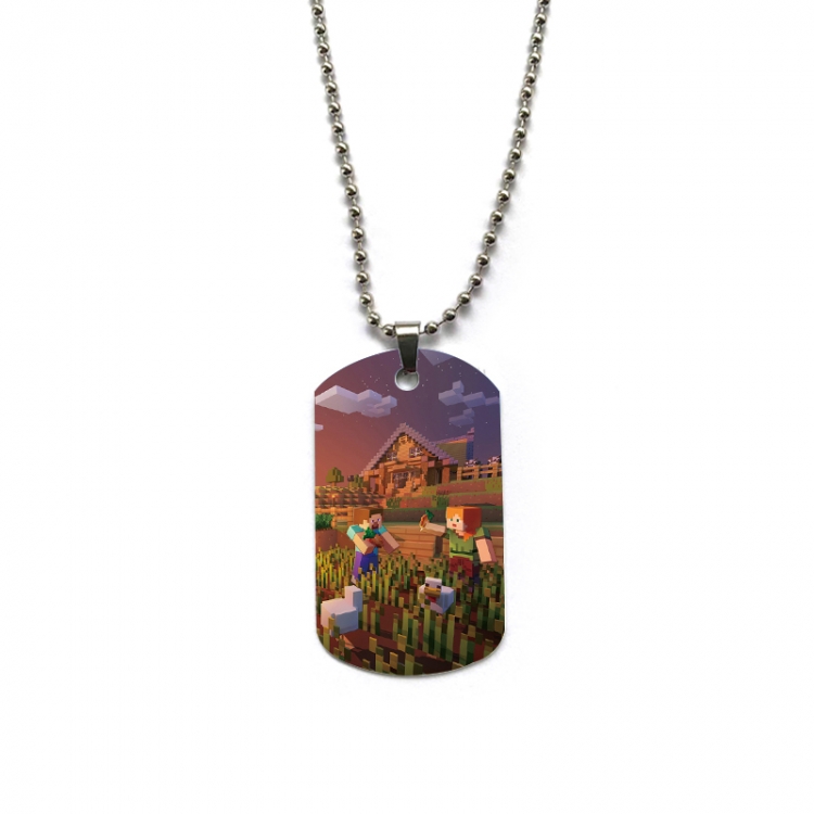 Minecraft Anime double-sided full color printed military brand necklace price for 5 pcs