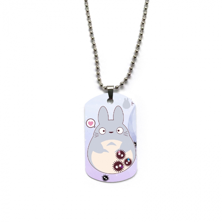 TOTORO Anime double-sided full color printed military brand necklace price for 5 pcs