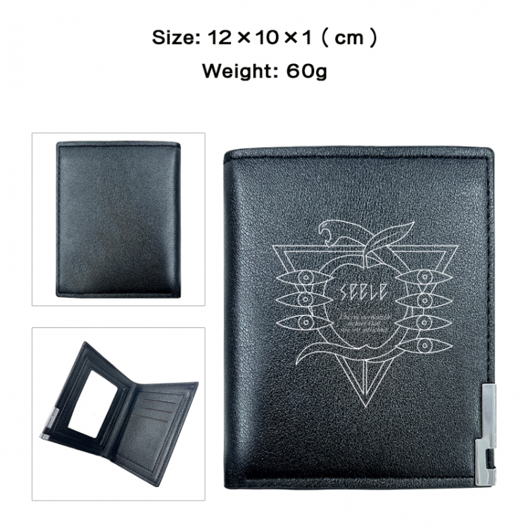 EVA Anime printed double fold PU short wallet with zero wallet 10x12x1cm
