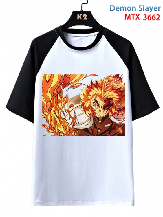 Demon Slayer Kimets Anime raglan sleeve cotton T-shirt from XS to 3XL MTX-3662-1