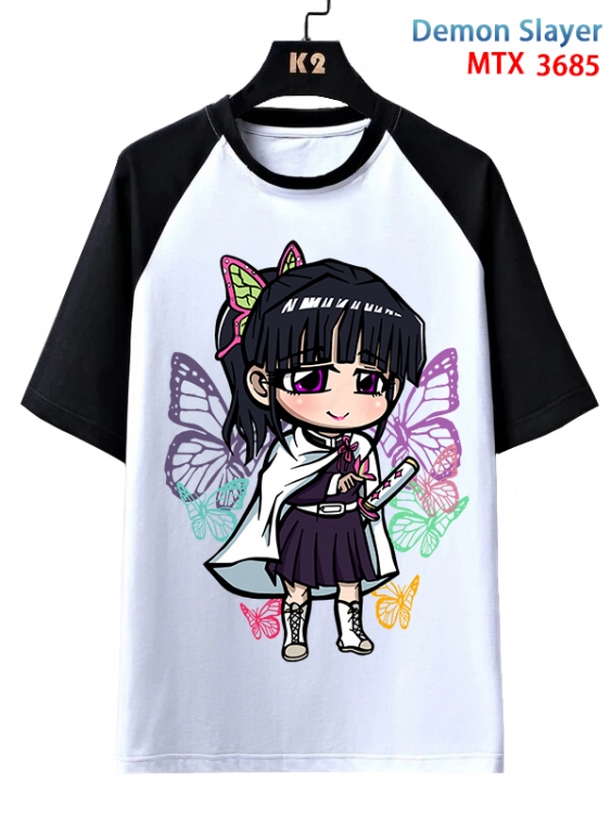 Demon Slayer Kimets Anime raglan sleeve cotton T-shirt from XS to 3XL MTX-3685-1
