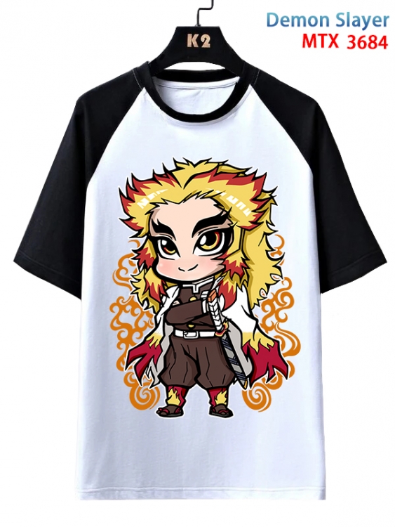 Demon Slayer Kimets Anime raglan sleeve cotton T-shirt from XS to 3XL MTX-3684-1