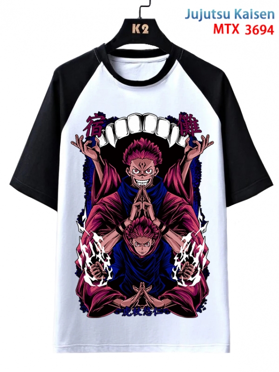 Jujutsu Kaisen  Anime raglan sleeve cotton T-shirt from XS to 3XL MTX-3694-1