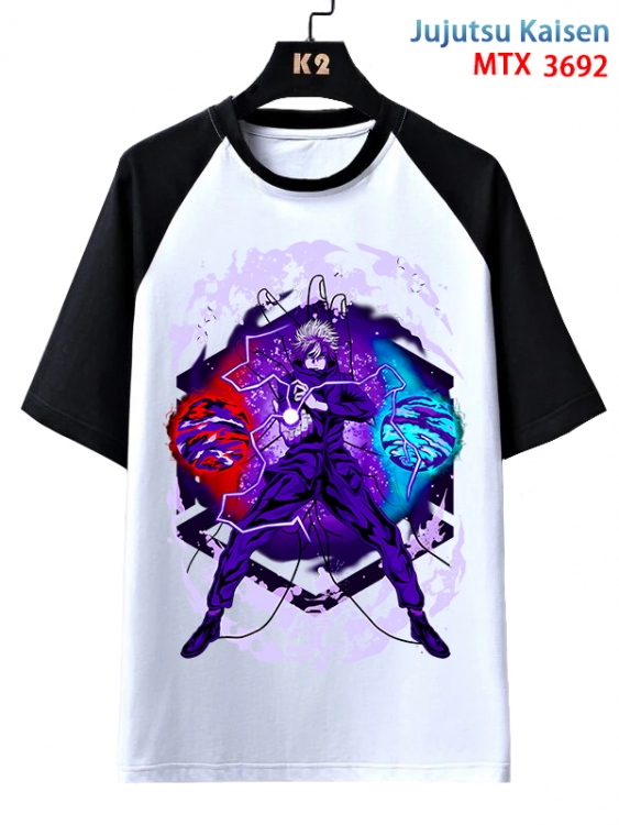 Jujutsu Kaisen  Anime raglan sleeve cotton T-shirt from XS to 3XL MTX-3692-1