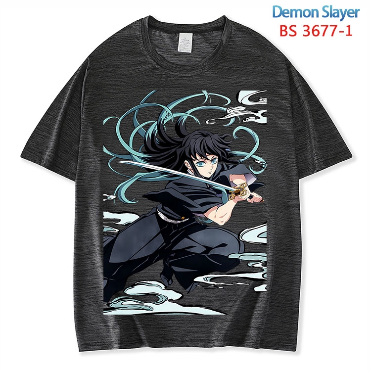 Demon Slayer Kimets  ice silk cotton loose and comfortable T-shirt from XS to 5XL BS-3677-1