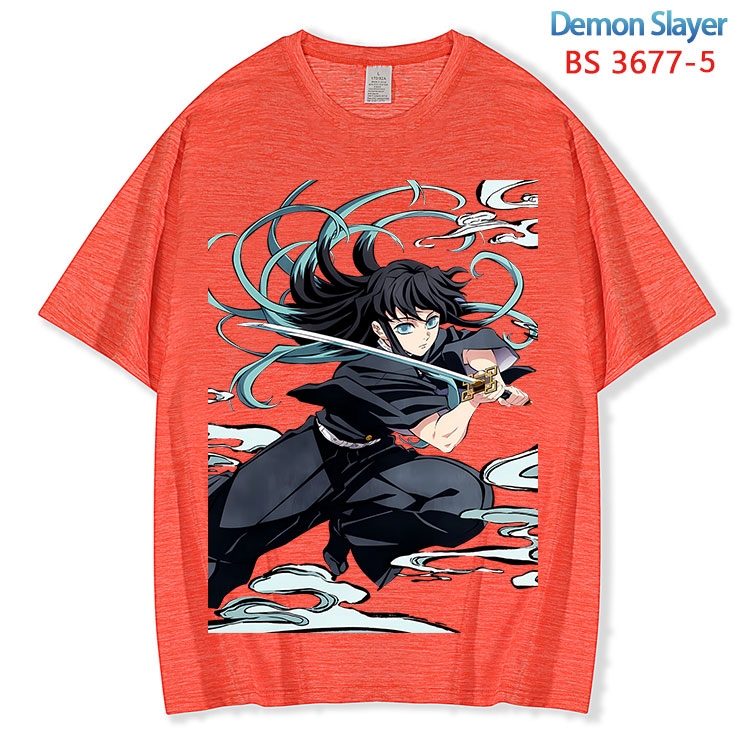 Demon Slayer Kimets  ice silk cotton loose and comfortable T-shirt from XS to 5XL BS-3677-5