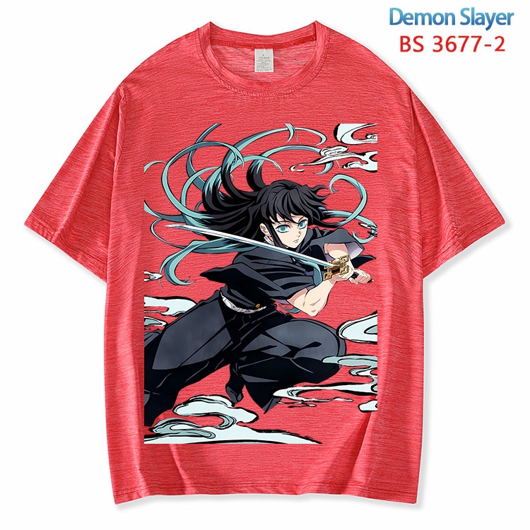 Demon Slayer Kimets  ice silk cotton loose and comfortable T-shirt from XS to 5XL BS-3677-2