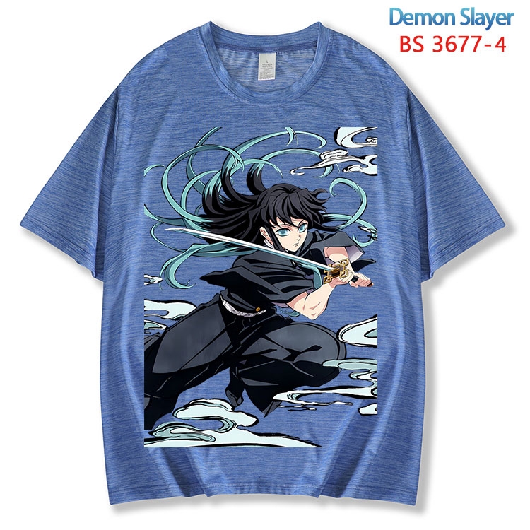 Demon Slayer Kimets  ice silk cotton loose and comfortable T-shirt from XS to 5XL BS-3677-4