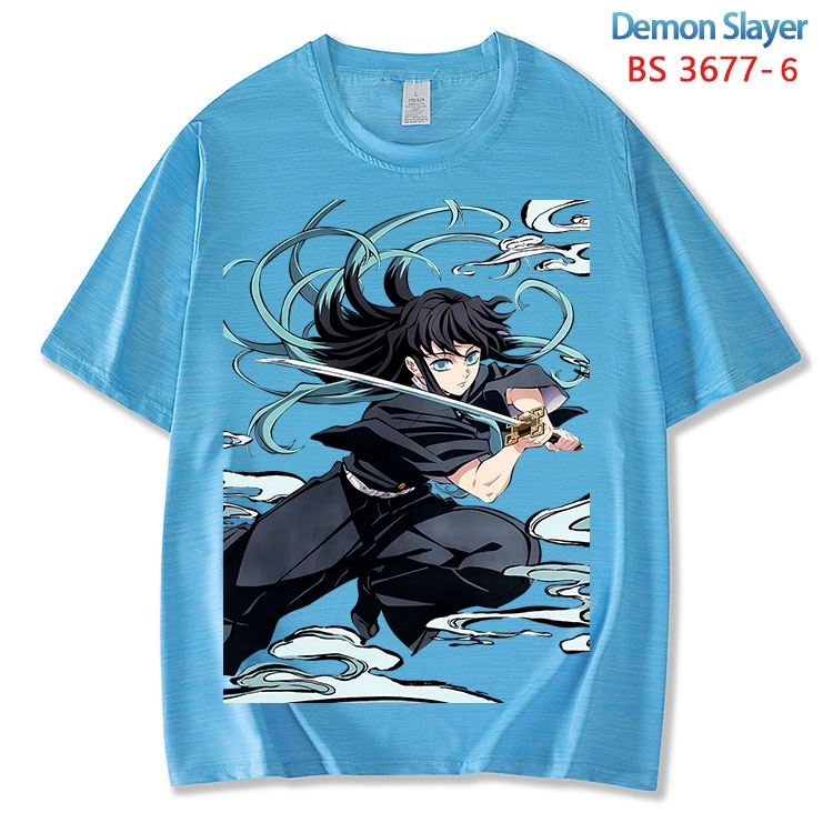 Demon Slayer Kimets  ice silk cotton loose and comfortable T-shirt from XS to 5XL BS-3677-6