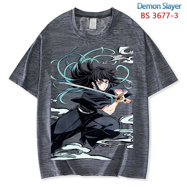 Demon Slayer Kimets  ice silk cotton loose and comfortable T-shirt from XS to 5XL BS-3677-3