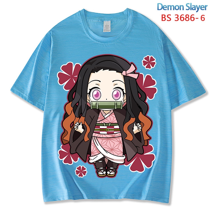 Demon Slayer Kimets  ice silk cotton loose and comfortable T-shirt from XS to 5XL BS-3686-6