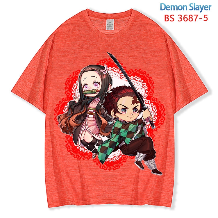 Demon Slayer Kimets  ice silk cotton loose and comfortable T-shirt from XS to 5XL BS-3687-5