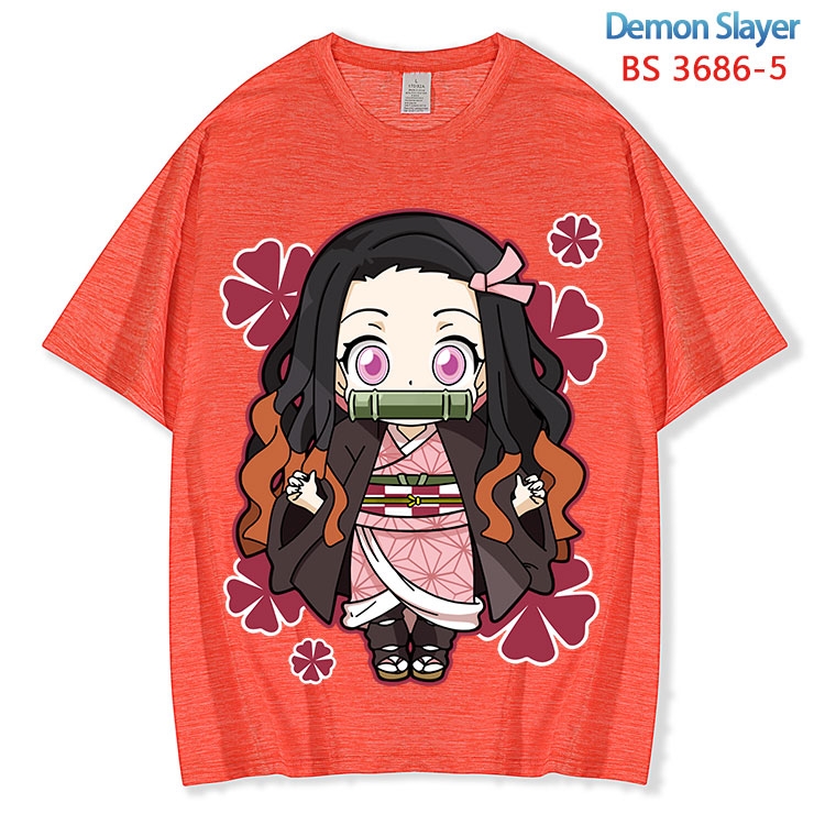 Demon Slayer Kimets  ice silk cotton loose and comfortable T-shirt from XS to 5XL BS-3686-5