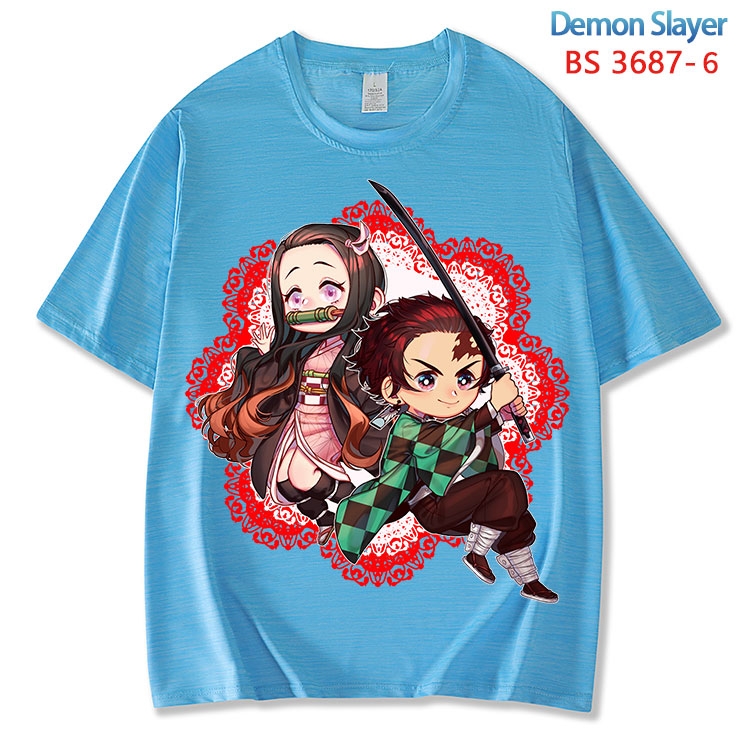 Demon Slayer Kimets  ice silk cotton loose and comfortable T-shirt from XS to 5XL  BS-3687-6