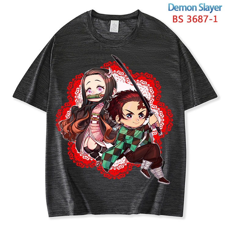 Demon Slayer Kimets  ice silk cotton loose and comfortable T-shirt from XS to 5XL BS-3687-1