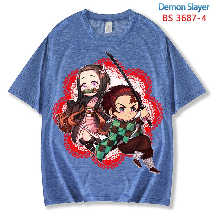 Demon Slayer Kimets  ice silk cotton loose and comfortable T-shirt from XS to 5XL BS-3687-4