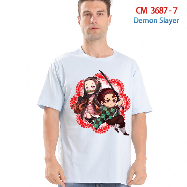 Demon Slayer Kimets Printed short-sleeved cotton T-shirt from S to 4XL 3687-7