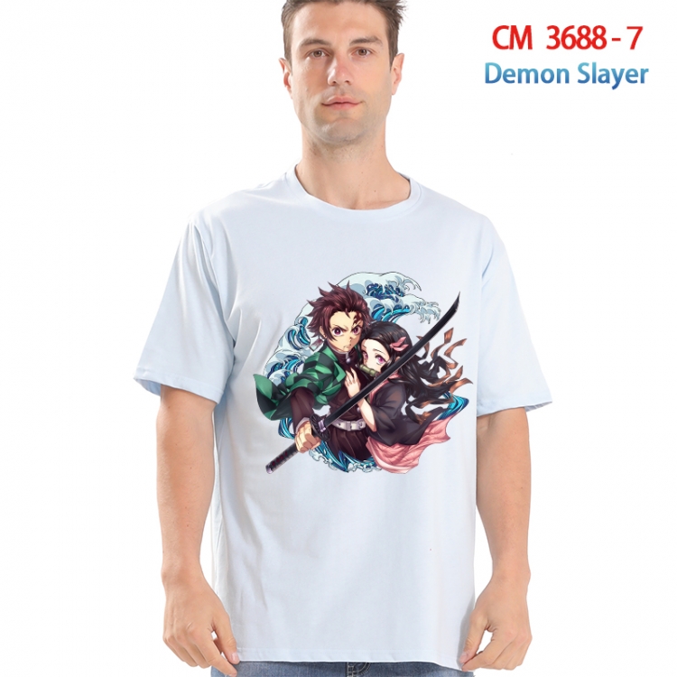 Demon Slayer Kimets Printed short-sleeved cotton T-shirt from S to 4XL 3688-7