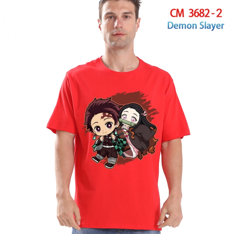 Demon Slayer Kimets Printed short-sleeved cotton T-shirt from S to 4XL 3682-2