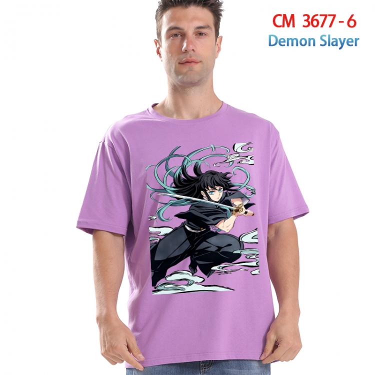 Demon Slayer Kimets Printed short-sleeved cotton T-shirt from S to 4XL  3677-6