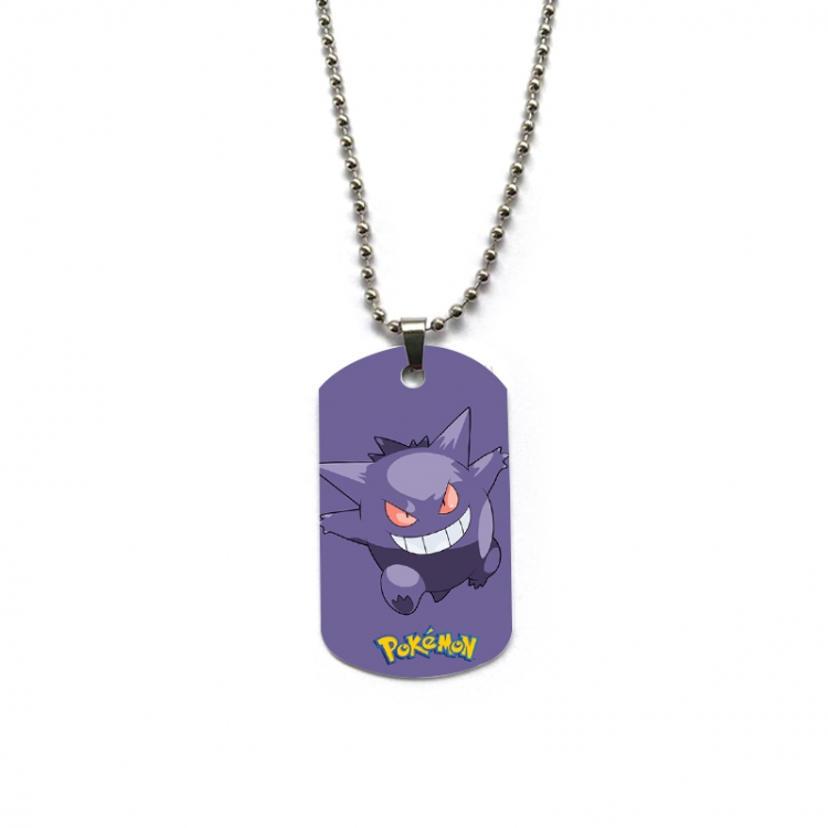 Pokemon Anime double-sided full color printed military brand necklace price for 5 pcs