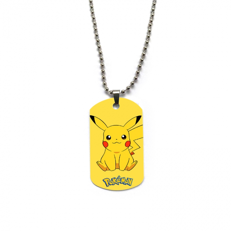 Pokemon Anime double-sided full color printed military brand necklace price for 5 pcs