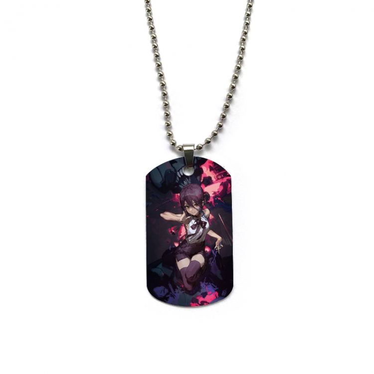 Chainsaw man Anime double-sided full color printed military brand necklace price for 5 pcs