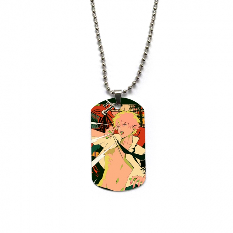 Chainsaw man Anime double-sided full color printed military brand necklace price for 5 pcs