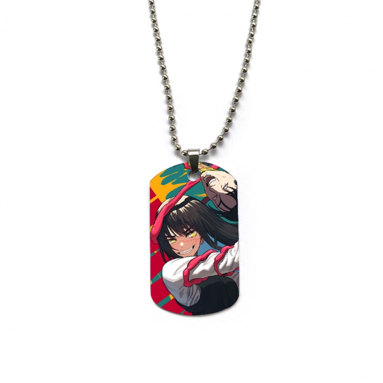 Chainsaw man Anime double-sided full color printed military brand necklace price for 5 pcs