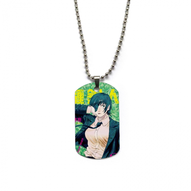 Chainsaw man Anime double-sided full color printed military brand necklace price for 5 pcs