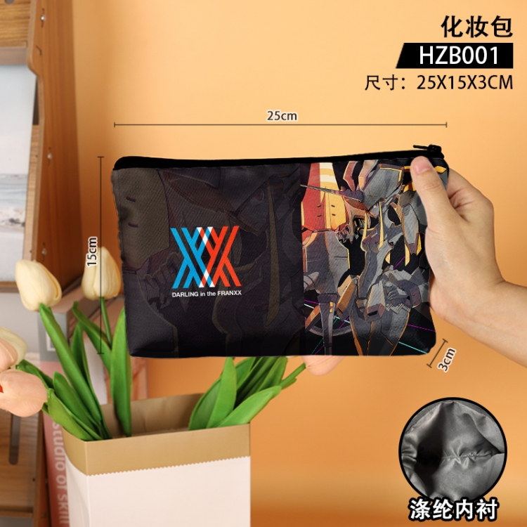 DARLING in the FRANX Anime peripheral makeup bag file bag 25x15x3cm HZB001