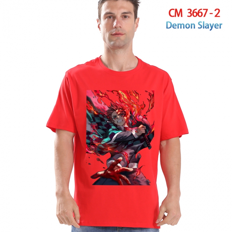 Demon Slayer Kimets Printed short-sleeved cotton T-shirt from S to 4XL 3667-2