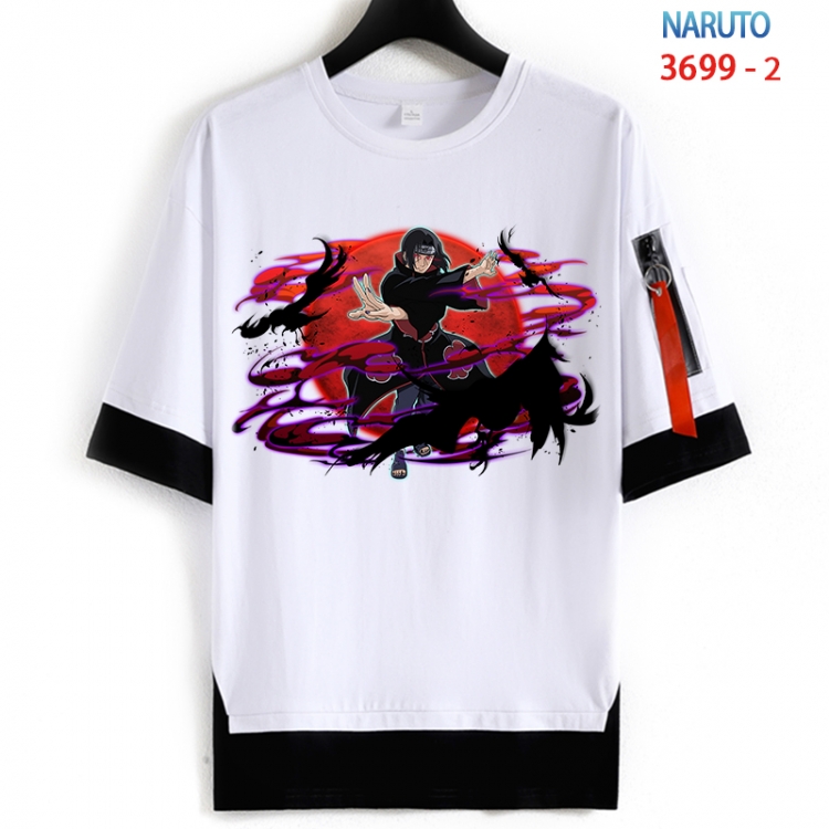 Naruto Cotton Crew Neck Fake Two-Piece Short Sleeve T-Shirt from S to 4XL  HM-3699-2
