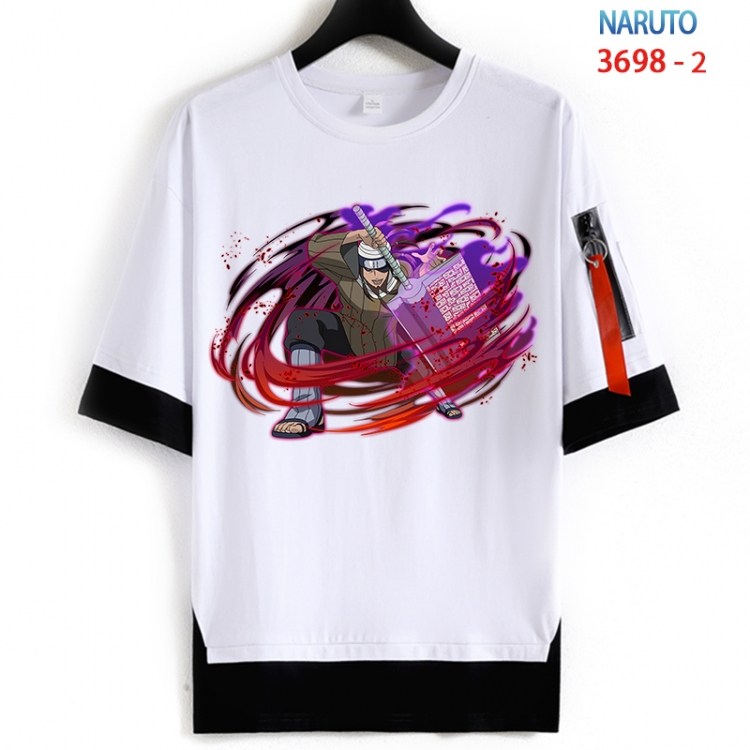 Naruto Cotton Crew Neck Fake Two-Piece Short Sleeve T-Shirt from S to 4XL  HM-3698-2