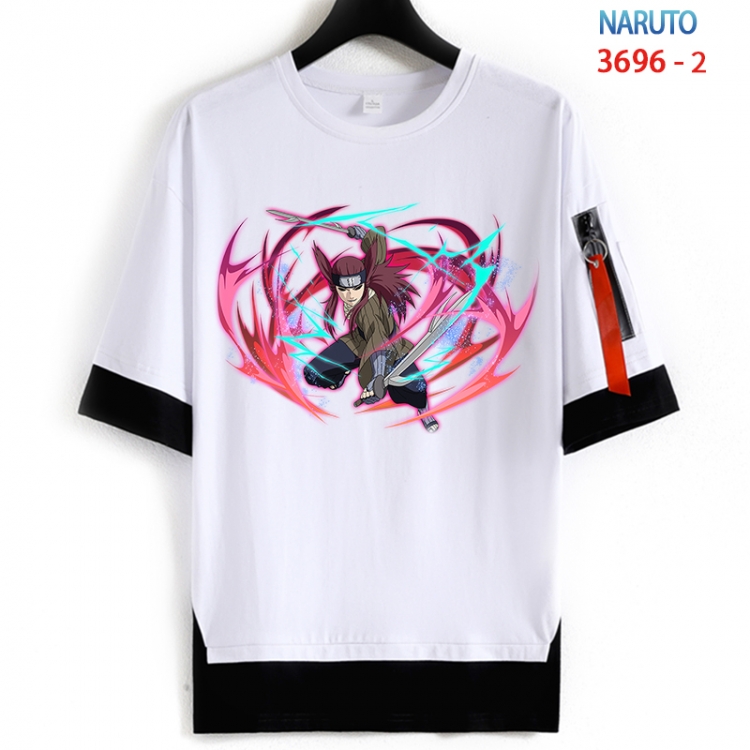Naruto Cotton Crew Neck Fake Two-Piece Short Sleeve T-Shirt from S to 4XL  HM-3696-2