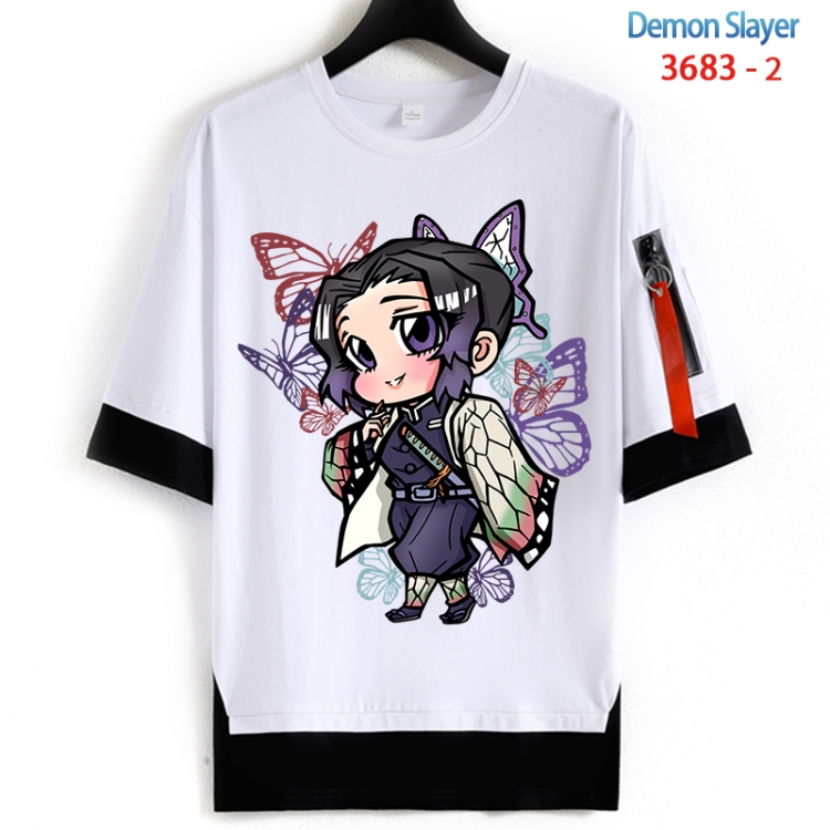 Demon Slayer Kimets Cotton Crew Neck Fake Two-Piece Short Sleeve T-Shirt from S to 4XL  HM-3683-2
