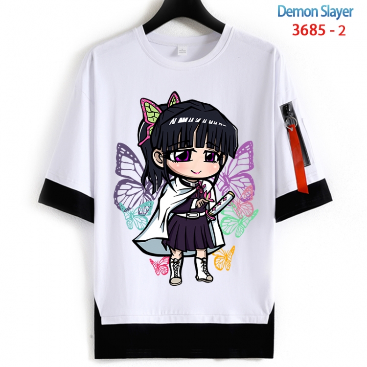Demon Slayer Kimets Cotton Crew Neck Fake Two-Piece Short Sleeve T-Shirt from S to 4XL HM-3685-2