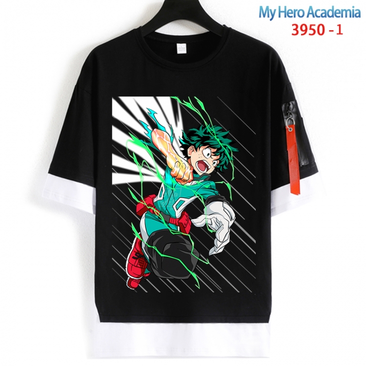 My Hero Academia Cotton Crew Neck Fake Two-Piece Short Sleeve T-Shirt from S to 4XL  HM-3950-1
