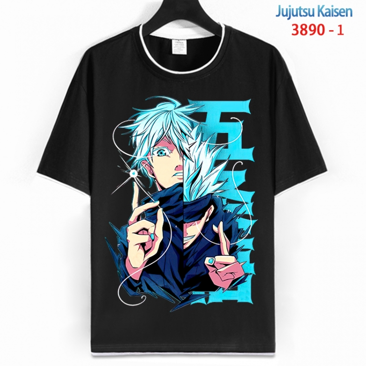 Jujutsu Kaisen Cotton crew neck black and white trim short-sleeved T-shirt from S to 4XL HM-3890-1
