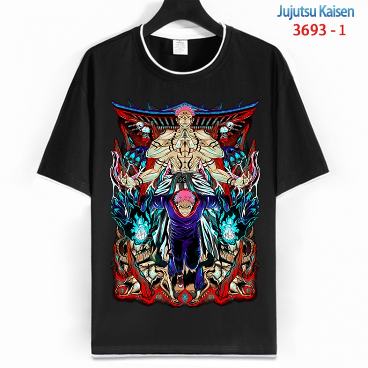 Jujutsu Kaisen Cotton crew neck black and white trim short-sleeved T-shirt from S to 4XL  HM-3693-1