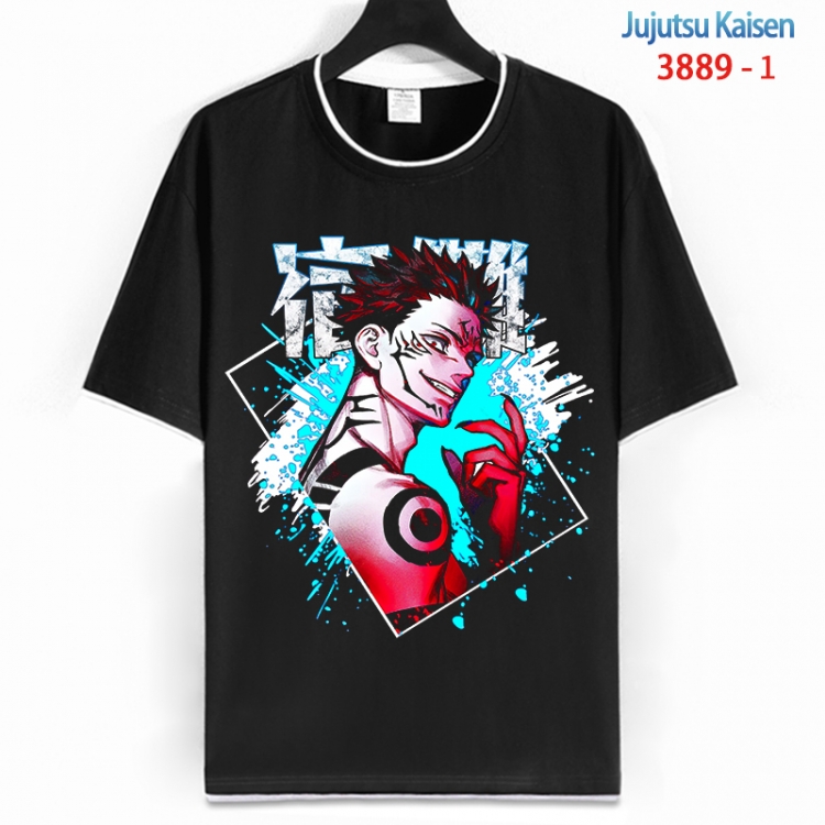 Jujutsu Kaisen Cotton crew neck black and white trim short-sleeved T-shirt from S to 4XL HM-3889-1
