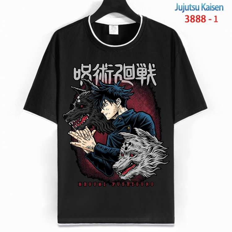 Jujutsu Kaisen Cotton crew neck black and white trim short-sleeved T-shirt from S to 4XL HM-3888-1