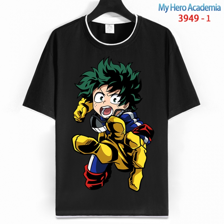 My Hero Academia Cotton crew neck black and white trim short-sleeved T-shirt from S to 4XL HM-3949-1