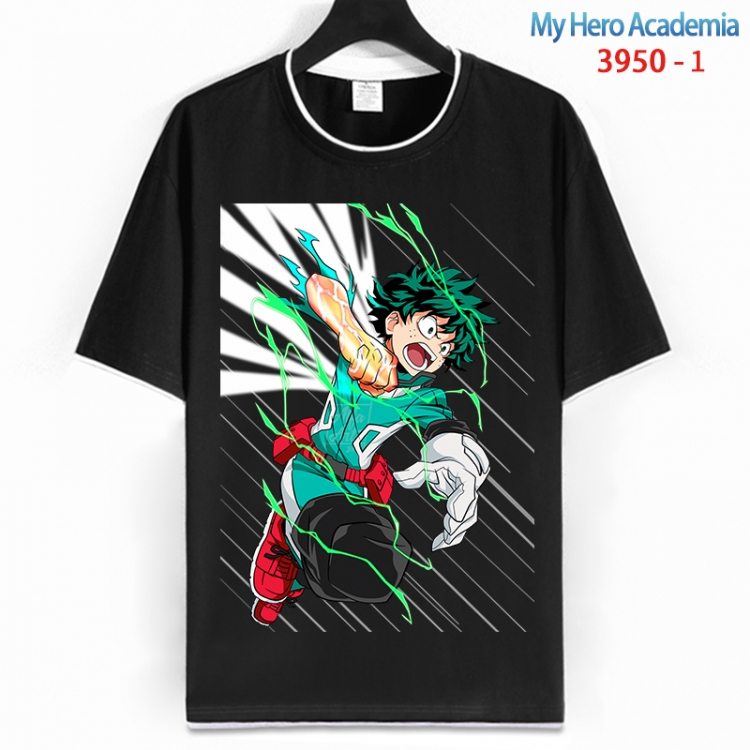 My Hero Academia Cotton crew neck black and white trim short-sleeved T-shirt from S to 4XL  HM-3950-1