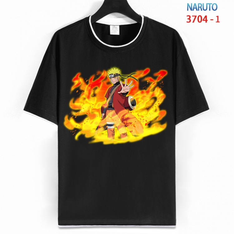 Naruto Cotton crew neck black and white trim short-sleeved T-shirt from S to 4XL  HM-3704-1