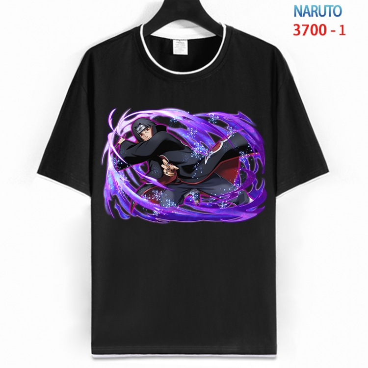 Naruto Cotton crew neck black and white trim short-sleeved T-shirt from S to 4XL HM-3700-1