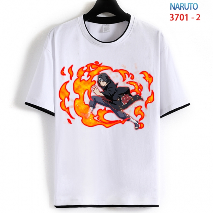 Naruto Cotton crew neck black and white trim short-sleeved T-shirt from S to 4XL  HM-3701-2