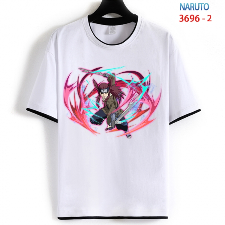 Naruto Cotton crew neck black and white trim short-sleeved T-shirt from S to 4XL  HM-3696-2