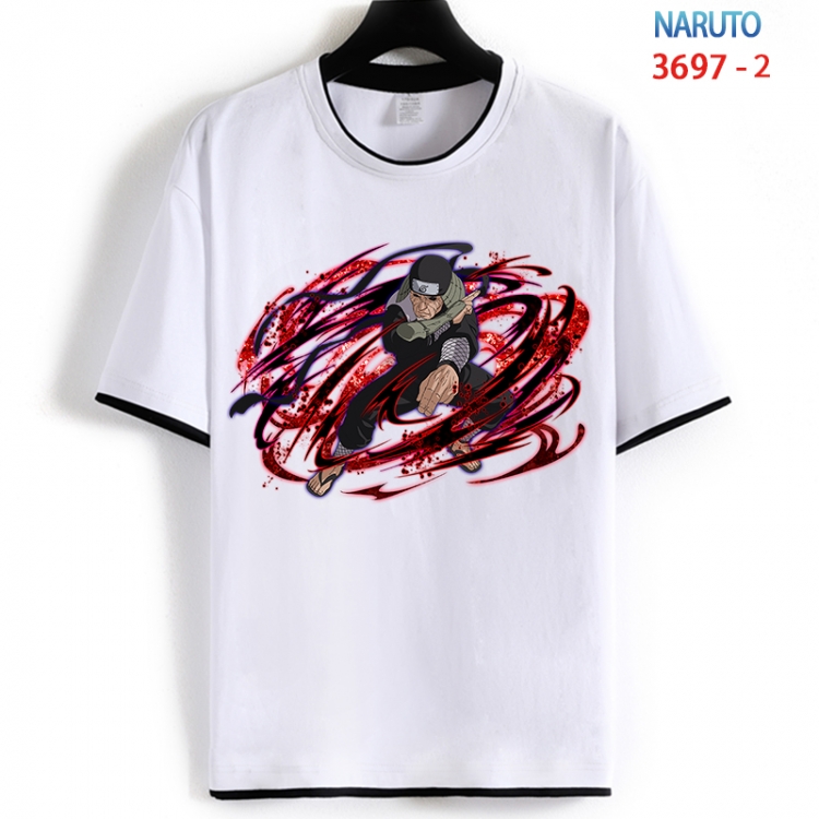 Naruto Cotton crew neck black and white trim short-sleeved T-shirt from S to 4XL  HM-3697-2