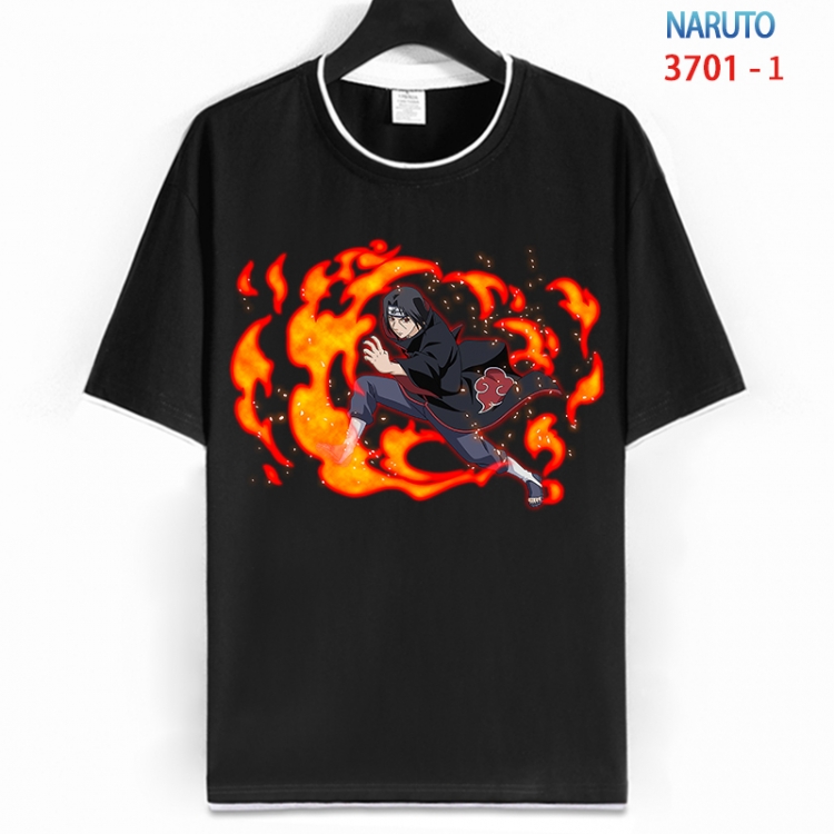 Naruto Cotton crew neck black and white trim short-sleeved T-shirt from S to 4XL HM-3701-1